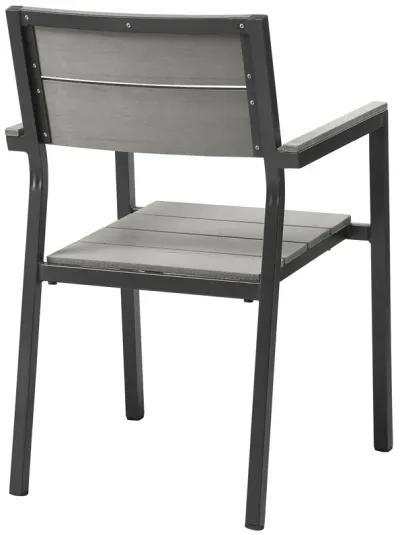 Modway Maine Aluminum Outdoor Patio Arm Chair in Brown Gray