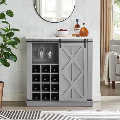 FESTIVO Rustic Wine Bar Cabinet: Space-Saving Storage Solution