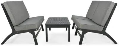 Acacia Wood Outdoor Sofa Set with V-Shaped Seats