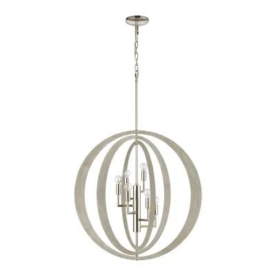 Retro Rings 26'' Wide 6-Light Chandelier