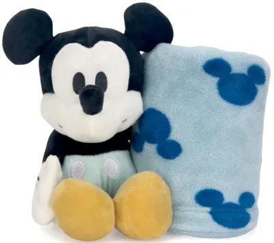 Lambs & Ivy Disney Baby Mickey Mouse Blanket & Plush Baby Gift Set - Blue