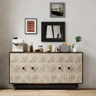 Merax 4 Doors Vintage Sideboard Storage Cabinet