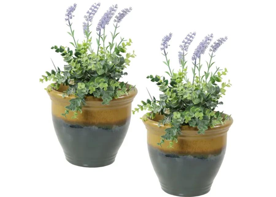 Sunnydaze Studio Glaze Ceramic Planter  - Set of 2