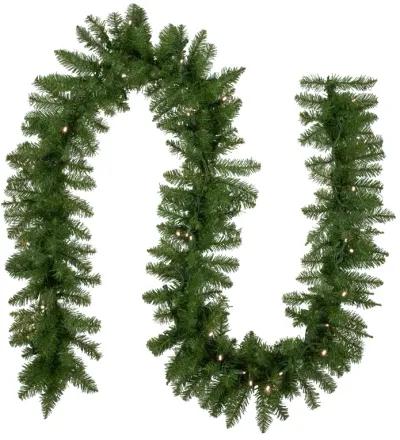 9' x 10" Pre-lit Rockwood Pine Artificial Christmas Garland  Warm White LED Lights