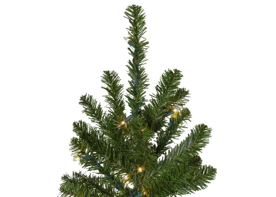 7.5' Pre-Lit Pencil Canadian Pine Artificial Christmas Tree - Clear Lights