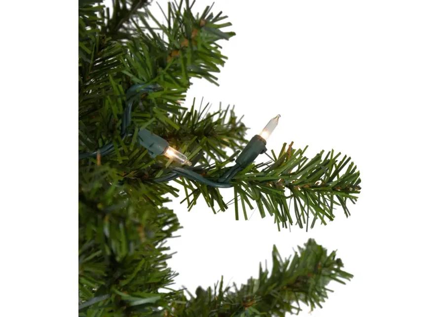 7.5' Pre-Lit Pencil Canadian Pine Artificial Christmas Tree - Clear Lights