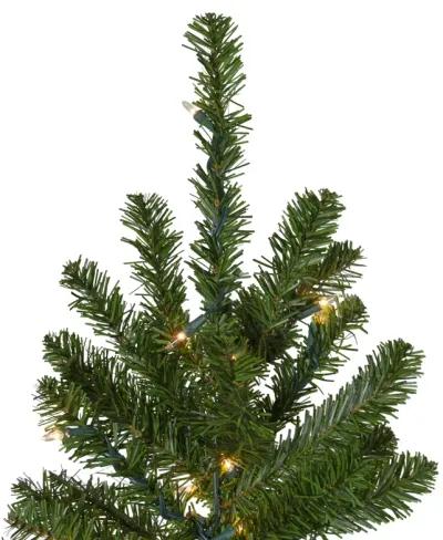 7.5' Pre-Lit Pencil Canadian Pine Artificial Christmas Tree - Clear Lights