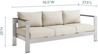 Modway - Shore Outdoor Patio Aluminum Sofa