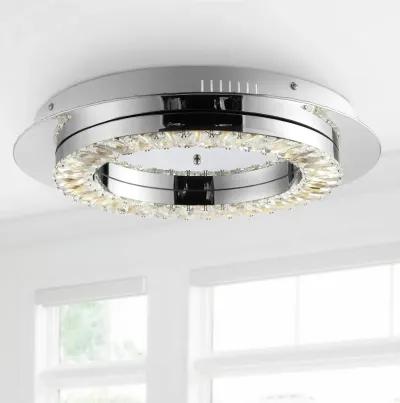 Cristal Integrated Iron/Crystal Glam LED Flush Mount