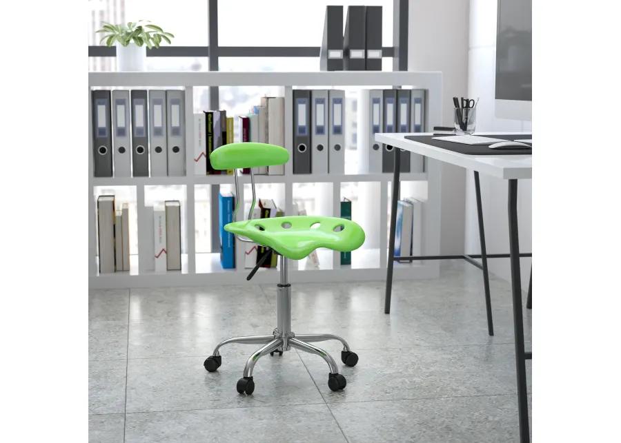 Elliott Vibrant Bright Blue and Chrome Swivel Task Office Chair with Tractor Seat