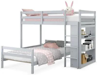 Twin Over Twin Loft Bunk Bed with Bookcase