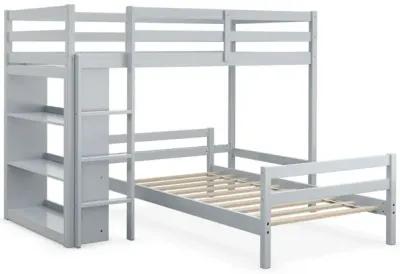 Twin Over Twin Loft Bunk Bed with Bookcase