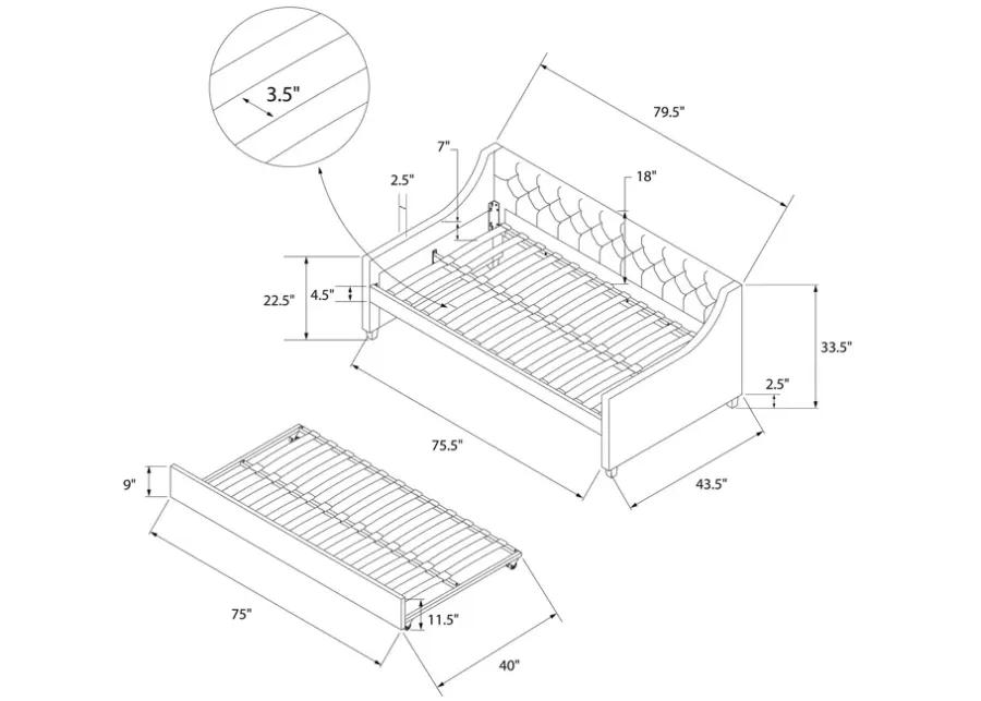 Novogratz Her Majesty Daybed and Trundle