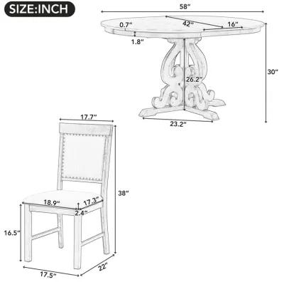 Merax 5-Piece Extendable Table Retro Dining Set