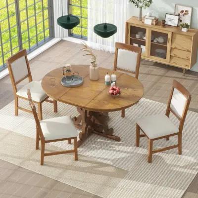 Merax 5-Piece Extendable Table Retro Dining Set