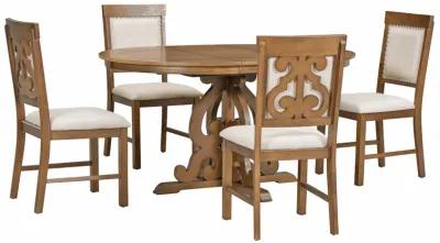 Merax 5-Piece Extendable Table Retro Dining Set