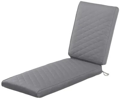 Classic Accessories Montlake FadeSafe Water-Resistant 80 x 26 x 3 Inch Outdoor Quilted Chaise Lounge Cushion, Patio Furniture Cushion, Grey, Chaise Lounge Cushions Outdoor, Lounge Chair Cushion