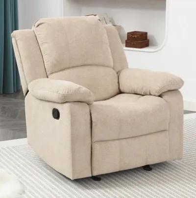 Comfort Pointe Troy Sand Microfiber Glider Rocker Recliner