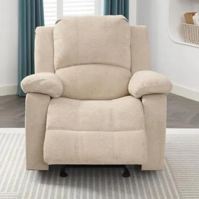 Comfort Pointe Troy Sand Microfiber Glider Rocker Recliner