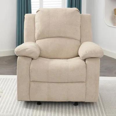 Comfort Pointe Troy Sand Microfiber Glider Rocker Recliner