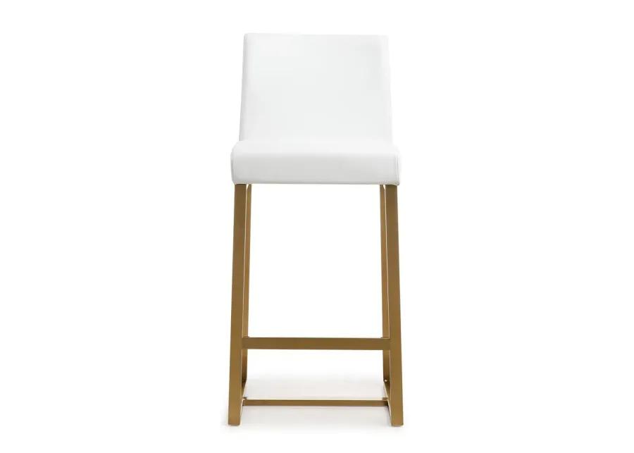 Belen Kox Contemporary White and Gold Steel Counter Stool (Set of 2), Belen Kox