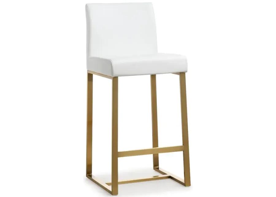 Belen Kox Contemporary White and Gold Steel Counter Stool (Set of 2), Belen Kox