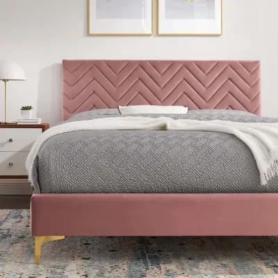 Modway - Leah Chevron Tufted Performance Velvet King Platform Bed