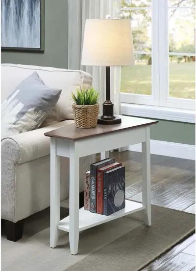 Convenience Concepts American Heritage Wedge End Table, 24"L x 16"W x 24"H, Driftwood Top/White Frame