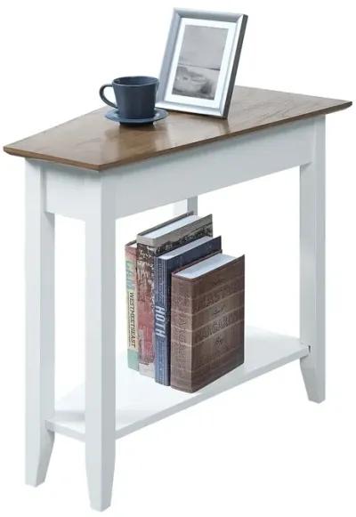 Convenience Concepts American Heritage Wedge End Table, 24"L x 16"W x 24"H, Driftwood Top/White Frame