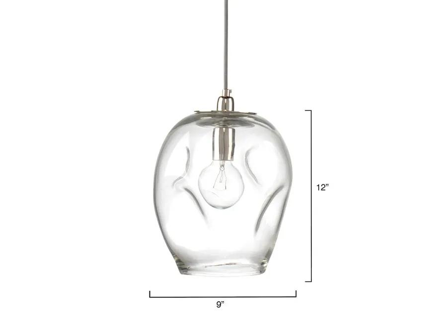 Dimpled Glass Pendant, Clear