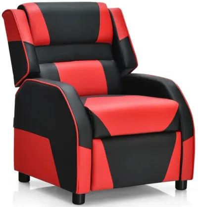 Kids Youth PU Leather Gaming Sofa Recliner with Headrest and Footrest