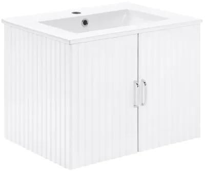 17.72 in. W x 23.62 in. D x 18.7 in. H Single Sink Bath Vanity with Pulls with White Ceramic Top