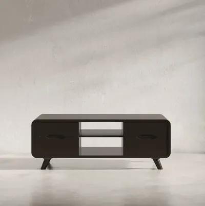 Jofran Marlowe Mid-Century Modern 48 Curved Coffee Table with Storage Drawers