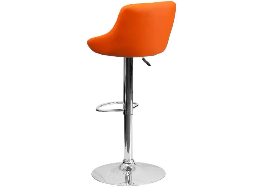 Flash Furniture Vinyl Adjustable Height Barstool, 1 Pack, Orange