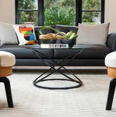 Galaxy Tempered Glass Round Coffee Table