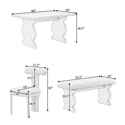 Merax 6-Piece Mid-Century Modern Dining Set