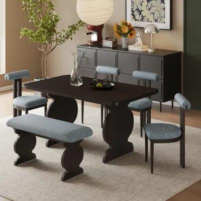 Merax 6-Piece Mid-Century Modern Dining Set