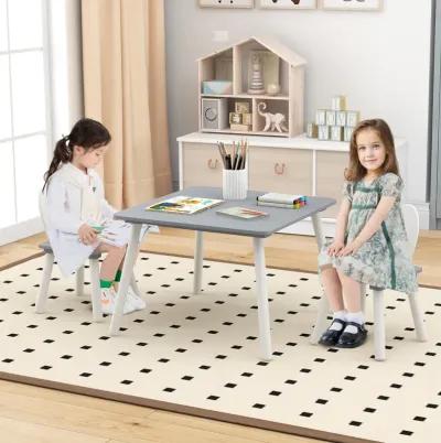 3 Pieces Kids Table and Chairs Set for Arts Crafts Snack Time