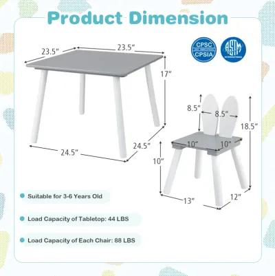 3 Pieces Kids Table and Chairs Set for Arts Crafts Snack Time