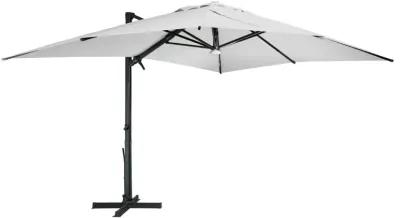 MONDAWE 13ft Square Solar LED Cantilever Patio Umbrella with Bluetooth Light for Outdoor Shade