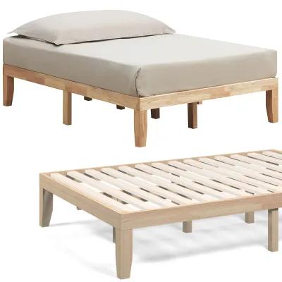 14 Inch Full Size Wood Platform Bed Frame with Wood Slat Support