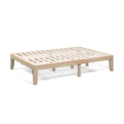 14 Inch Full Size Wood Platform Bed Frame with Wood Slat Support