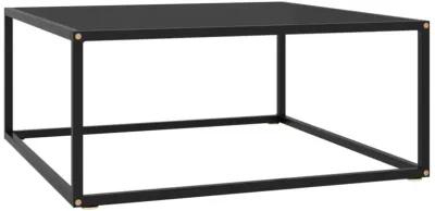 vidaXL - Modern Black Coffee Table with Tempered Glass - Durable Powder-Coated Steel Frame - Easy to Clean 31.5"x31.5"x13.8"