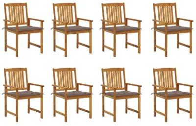 vidaXL Garden Chairs with Cushions 8 pcs Solid Acacia Wood