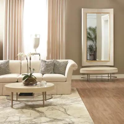 Curved Floor Mirror- Gold