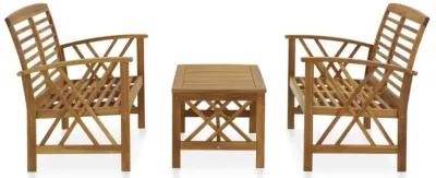 vidaXL 3 Piece Garden Lounge Set Solid Acacia Wood