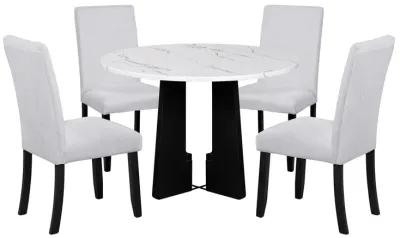 Merax 5-Piece Round Dining Table Chairs Set