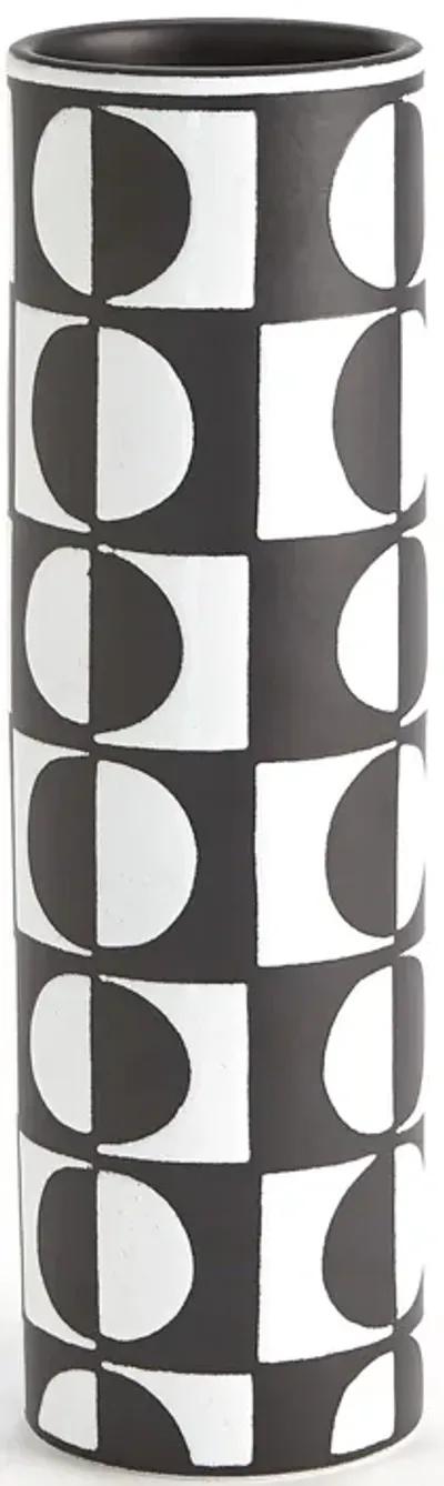 Black/White Circles Vase-Lg