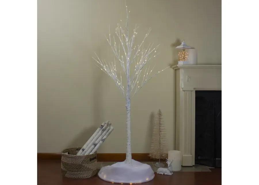 6' Lighted Christmas White Birch Twig Tree Outdoor Decoration - Warm White LED Lights