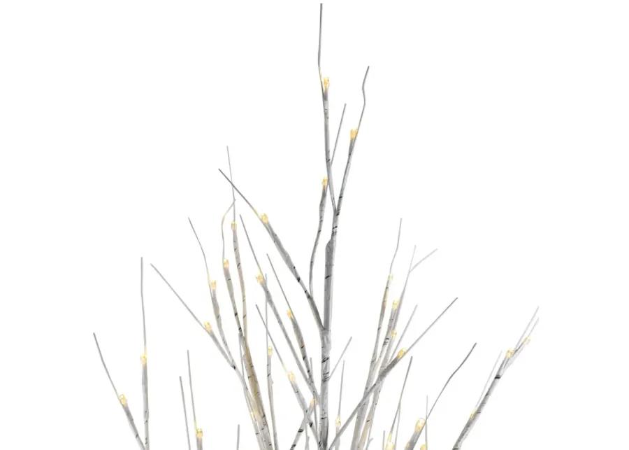 6' Lighted Christmas White Birch Twig Tree Outdoor Decoration - Warm White LED Lights